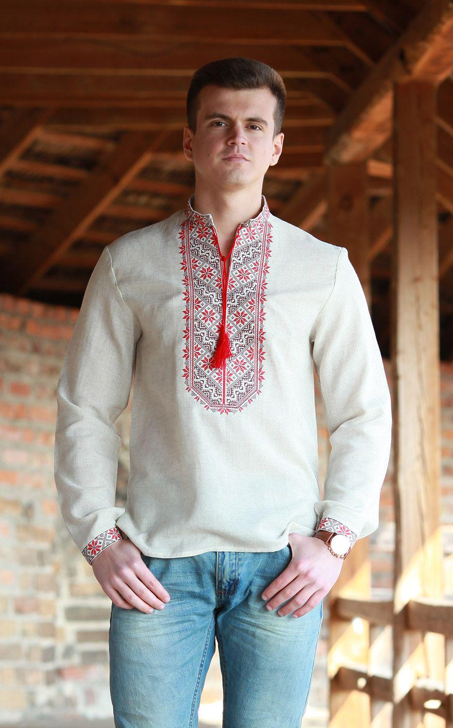 Вишиванка чоловіча Вишиваночка р. 54 Бежевий (316-4)