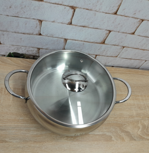 Каструля-сотейник OMS 2031-L-3.2 з нержавіючої сталі з кришкою для газу та індукції 3,2 л - фото 6