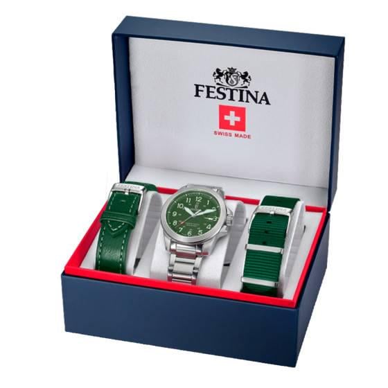 Наручные часы мужские Festina Field Watches Swiss Made F20081/3 с 2 ремешками