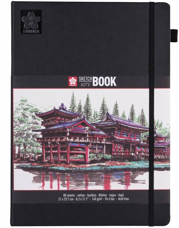 Альбом для графики Sakura Sketch твердый переплет 140 г/кв. м 80 л. А4 Кремово-Белый (94140005)