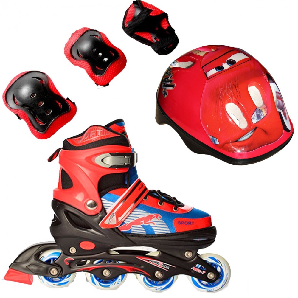 Ролики детские набор Jaguar Combo Disney защита и шлем р. 39-42 Тачки (2T3007E)