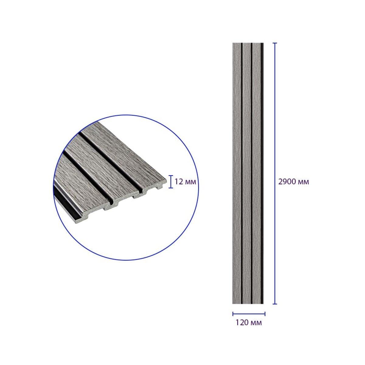 Рельс декоративный PS 2900х120х12 мм Светло-серый дуб (SW-00001740) - фото 3 Рельс декоративный PS 2900х120х12 мм Светло-серый дуб (SW-00001740) - фото 3