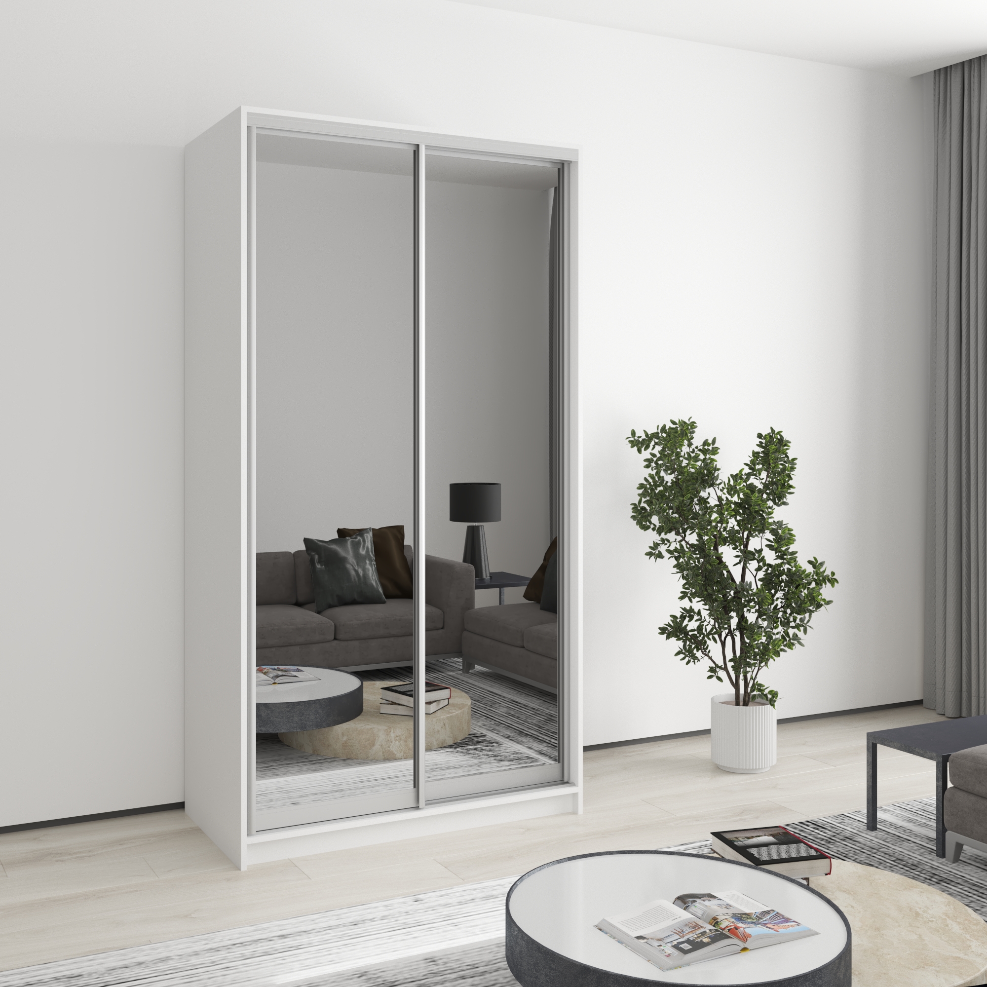 Шкаф-купе двухдверный Mebel Star Стандарт AL MBS-2514 110х60х210 см Аляска белый (1003468)