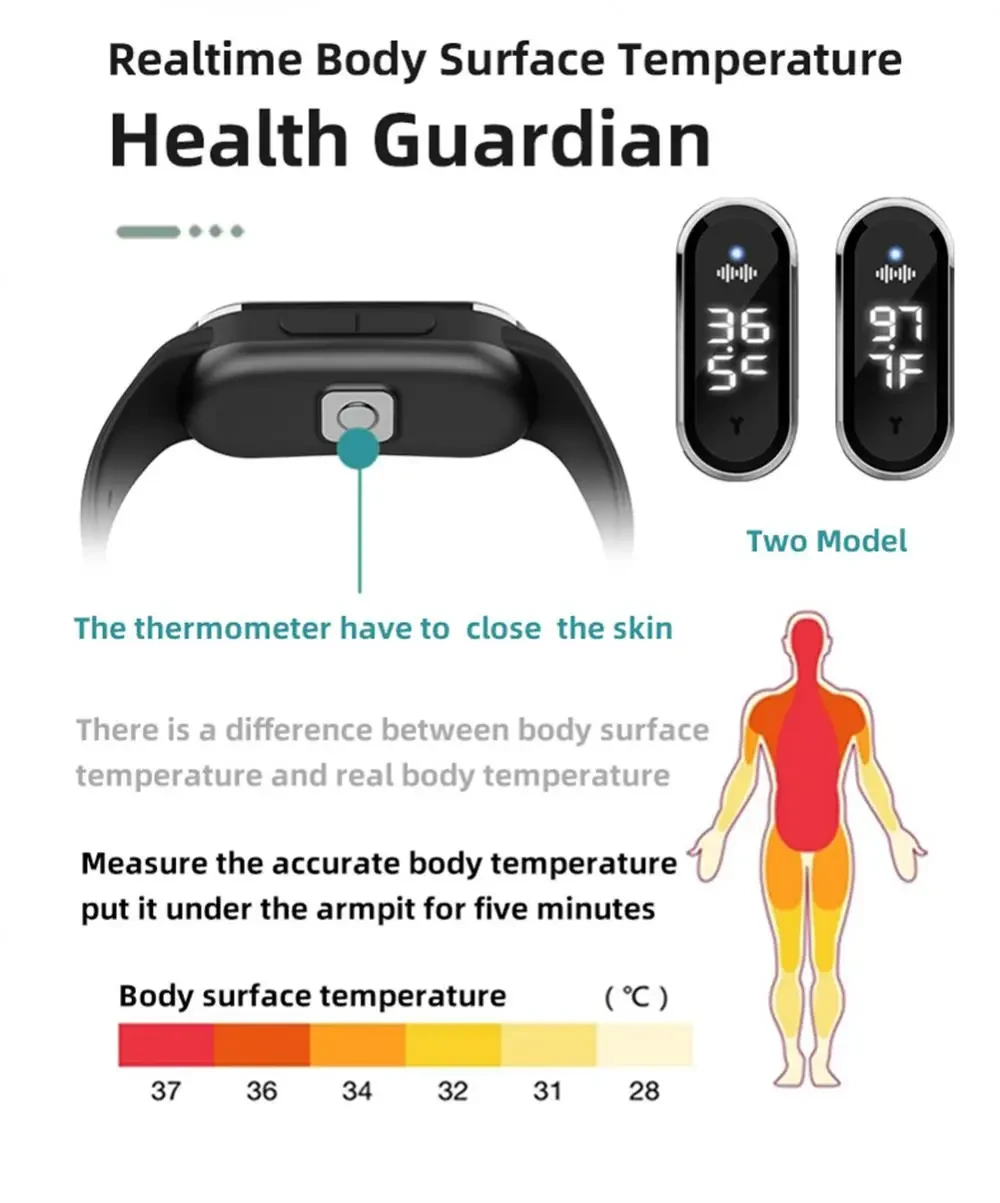 Браслет для отпугивания комаров ультразвуковой M21 PRO с функцией часов/шагомера и термометра Белый (2164658867) - фото 5