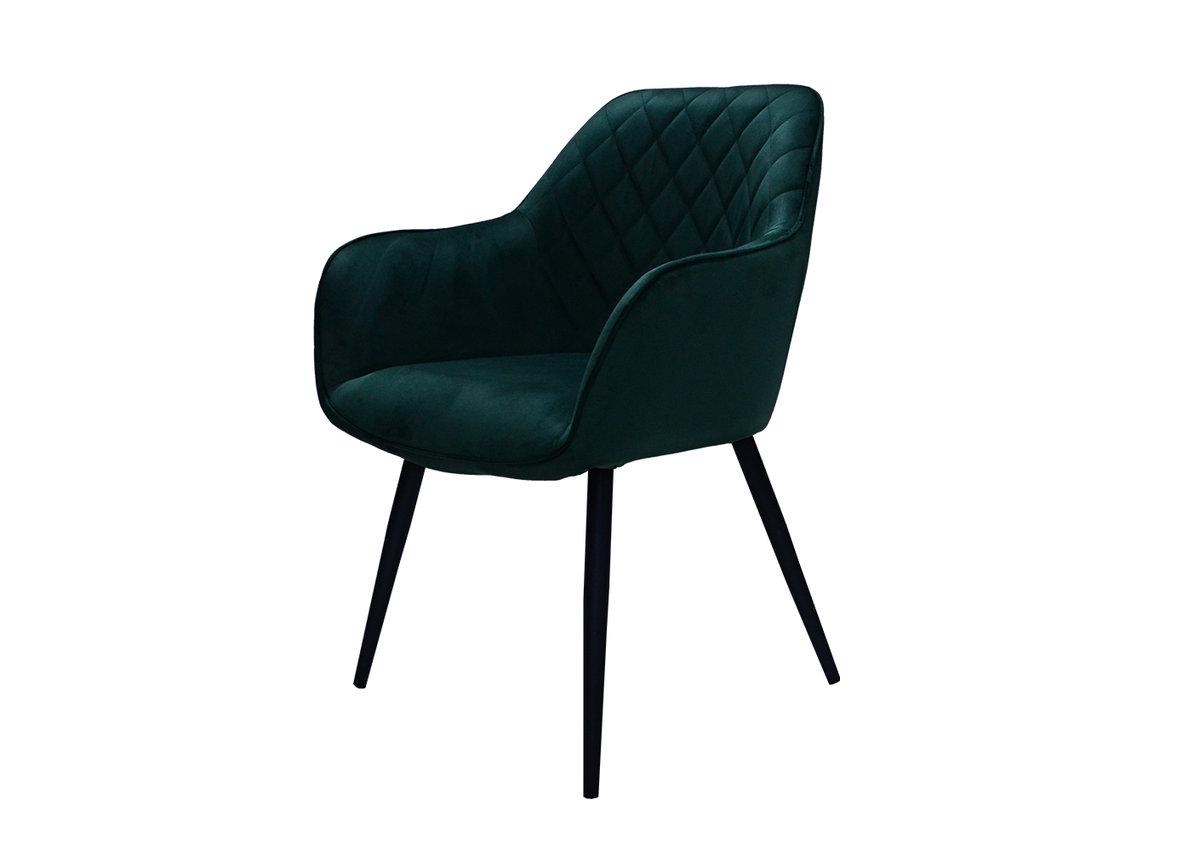 Стул кухонный Intarsio Venice 830х460х420 мм (мягкий для кухни/гостиной/офиса) Металл/Ткань Велюр цвет Черный/Зеленый (VENICECDBL78)