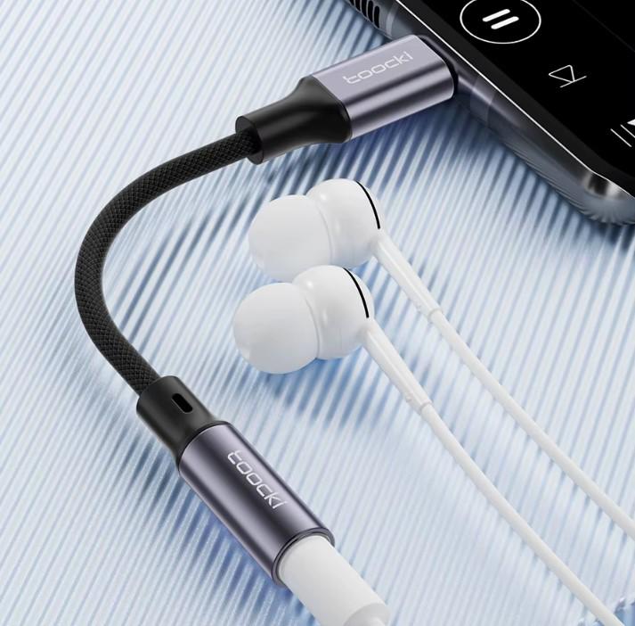 Адаптер TOOCKI Type-C на 3,5 AUX Серый (AWN-00324) - фото 2 Адаптер TOOCKI Type-C на 3,5 AUX Серый (AWN-00324) - фото 2