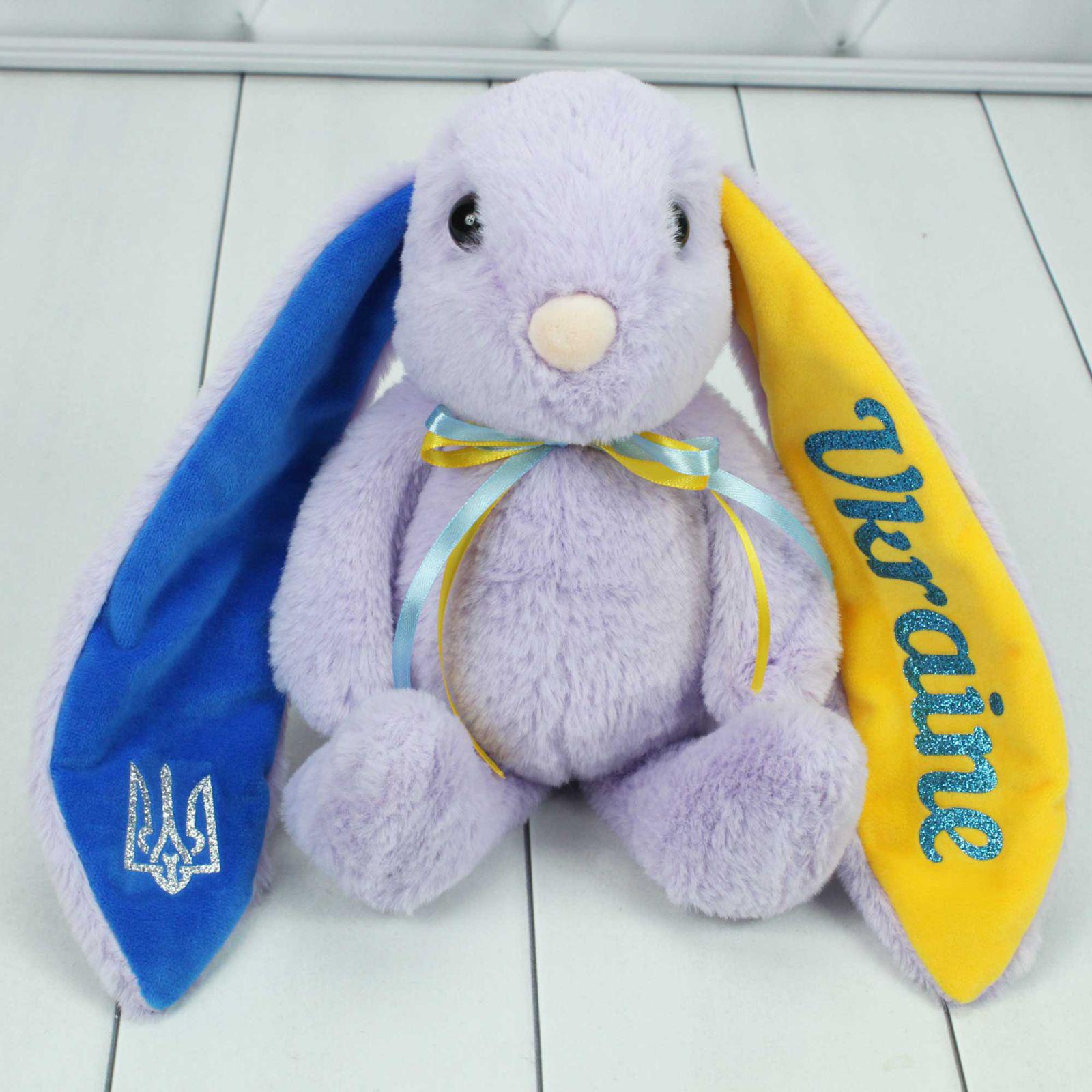 Мягкая игрушка Копица Зайка патриот 30 см Серый