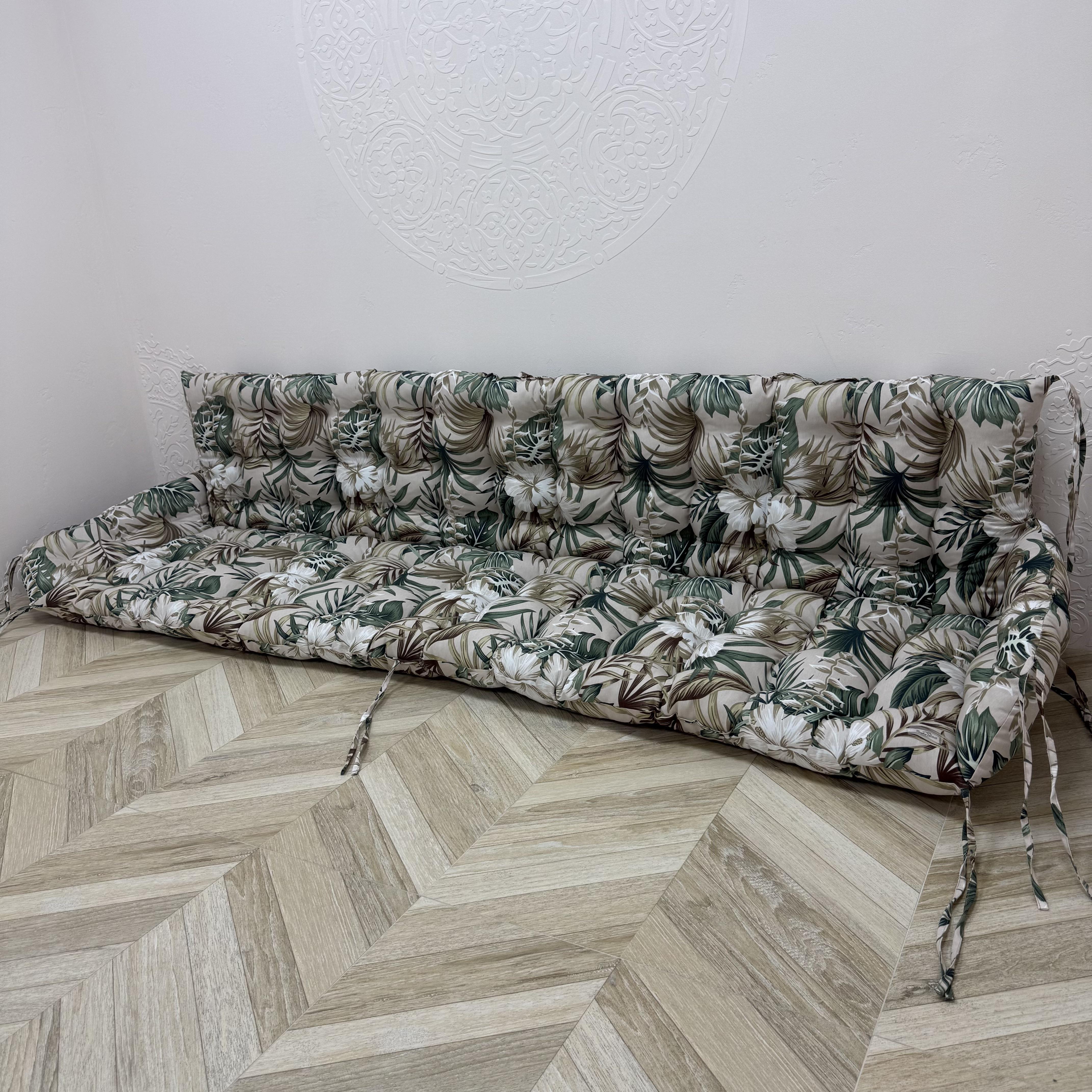 Подушка з бортами Сomfort Home Hibiscus на піддони/гойдалки/каркаси/садові меблі панама 100х50х50х20 см