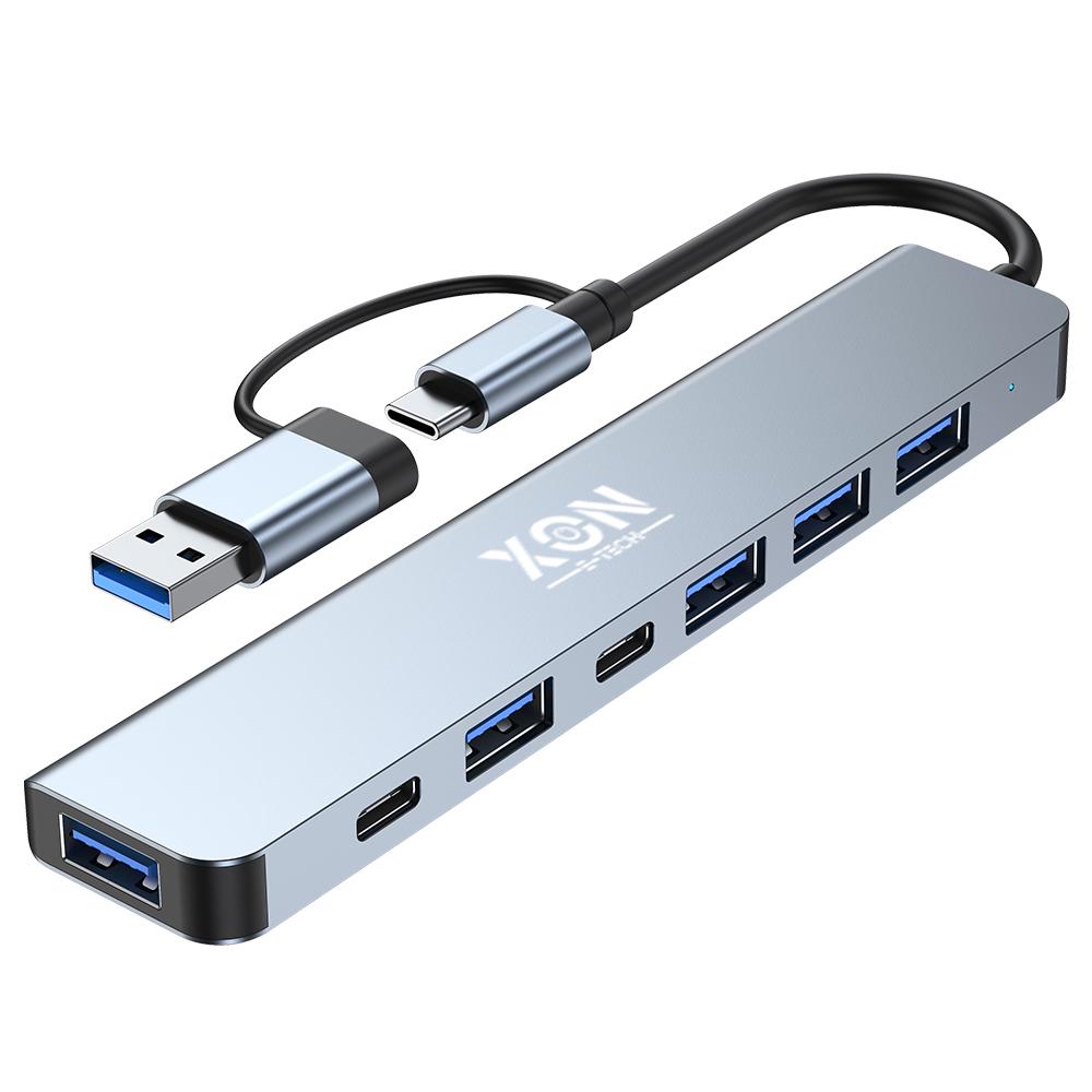 USB-хаб XON SmartHub 7в1 Сірий (UHUHP071342G 5184)