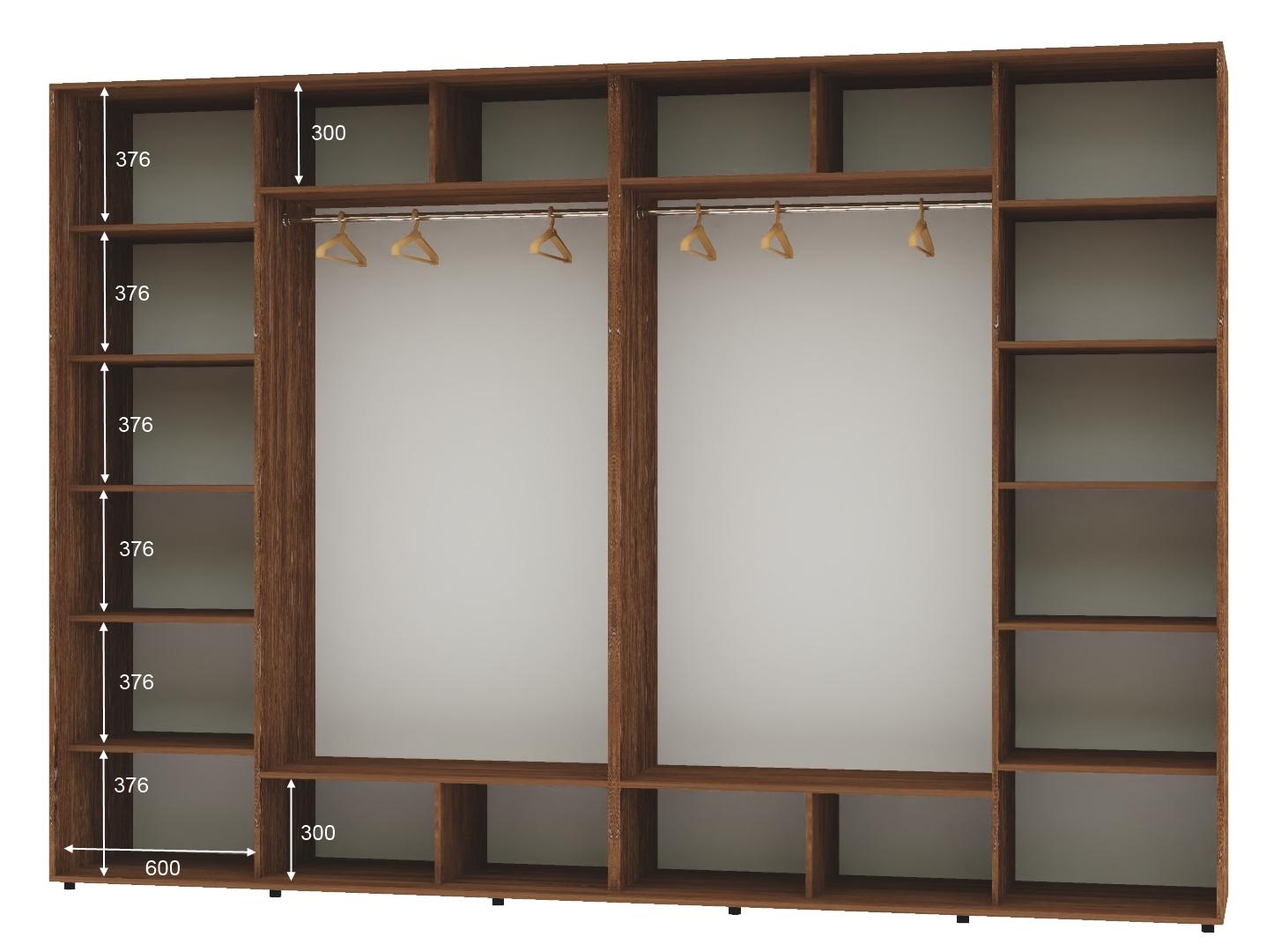 Шкаф-купе четырехдверный Алекса ДСП 340х60х250 см Дуб винтаж (57178) - фото 2 Шкаф-купе четырехдверный Алекса ДСП 340х60х250 см Дуб винтаж (57178) - фото 2