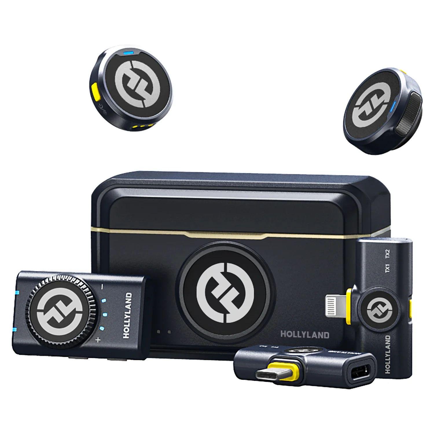 Петличний мікрофон Hollyland Lark M2 Combo black із зарядним кейсом професійний 2 шт. (52001)