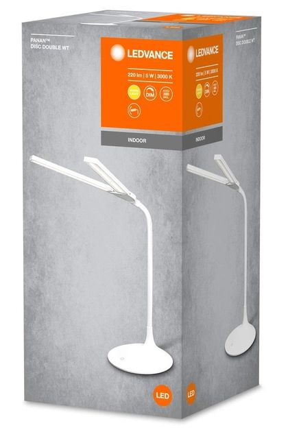 Лампа настольная двойная аккумуляторная LEDVANCE Panan Disc Double LED 5 Вт Li-Ion 2200 mAh Белый ( 4058075301733) - фото 8 Лампа настольная двойная аккумуляторная LEDVANCE Panan Disc Double LED 5 Вт Li-Ion 2200 mAh Белый ( 4058075301733) - фото 8