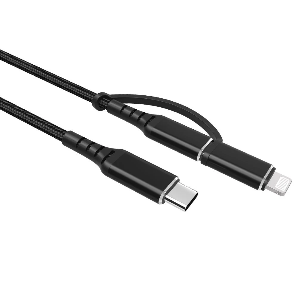 Кабель SanGuan USB-C to Type-C/Lightning 60 W 2в1 - фото 4 Кабель SanGuan USB-C to Type-C/Lightning 60 W 2в1 - фото 4