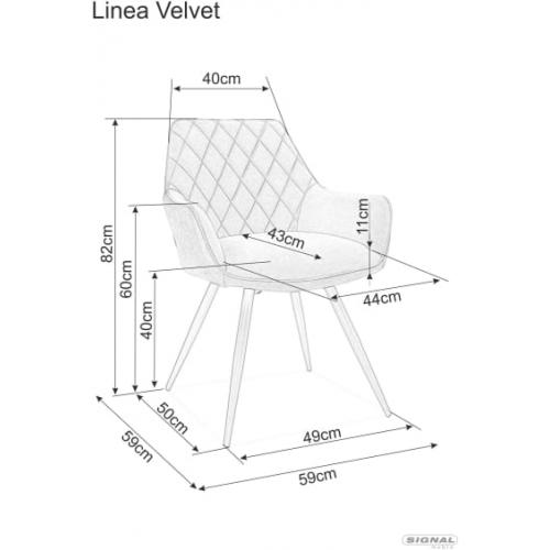 Крісло Signal Linea Velvet Зелений/Чорний - фото 2