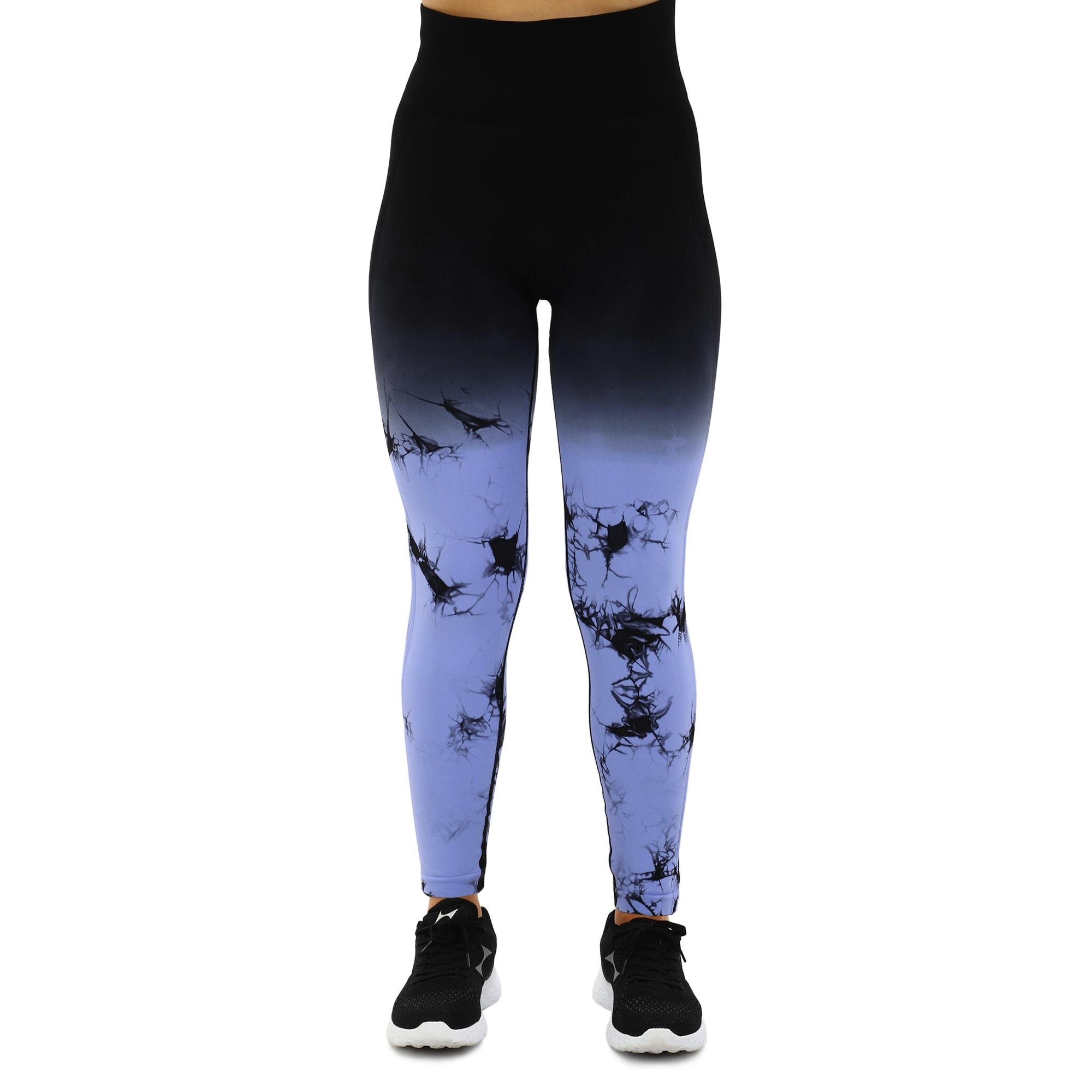 Лосины женские DOMINO 9072 бесшовные с эффектом пуш-ап мраморные тай-дай S Черно-сиреневый (9072_Черный-сиреневый_S) - фото 2 Лосины женские DOMINO 9072 бесшовные с эффектом пуш-ап мраморные тай-дай S Черно-сиреневый (9072_Черный-сиреневый_S) - фото 2