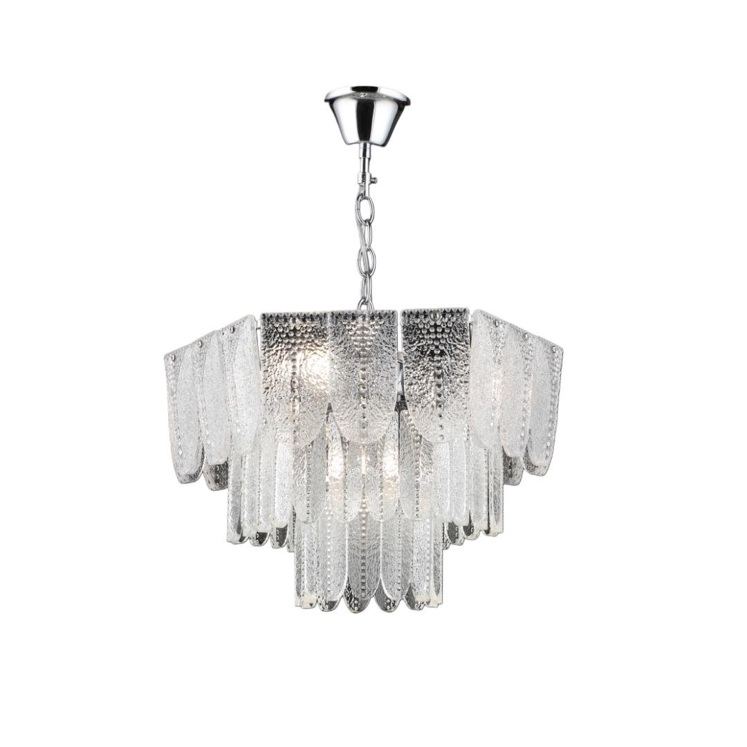 Люстра Sirius з кришталевими пластинами під чотири лампи Е27 Хром (B S2464/4 CH)