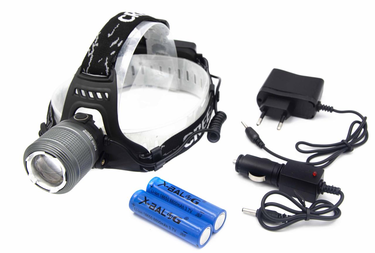 Налобный аккумуляторный фонарь X-balog WD105 T6 (t2897)