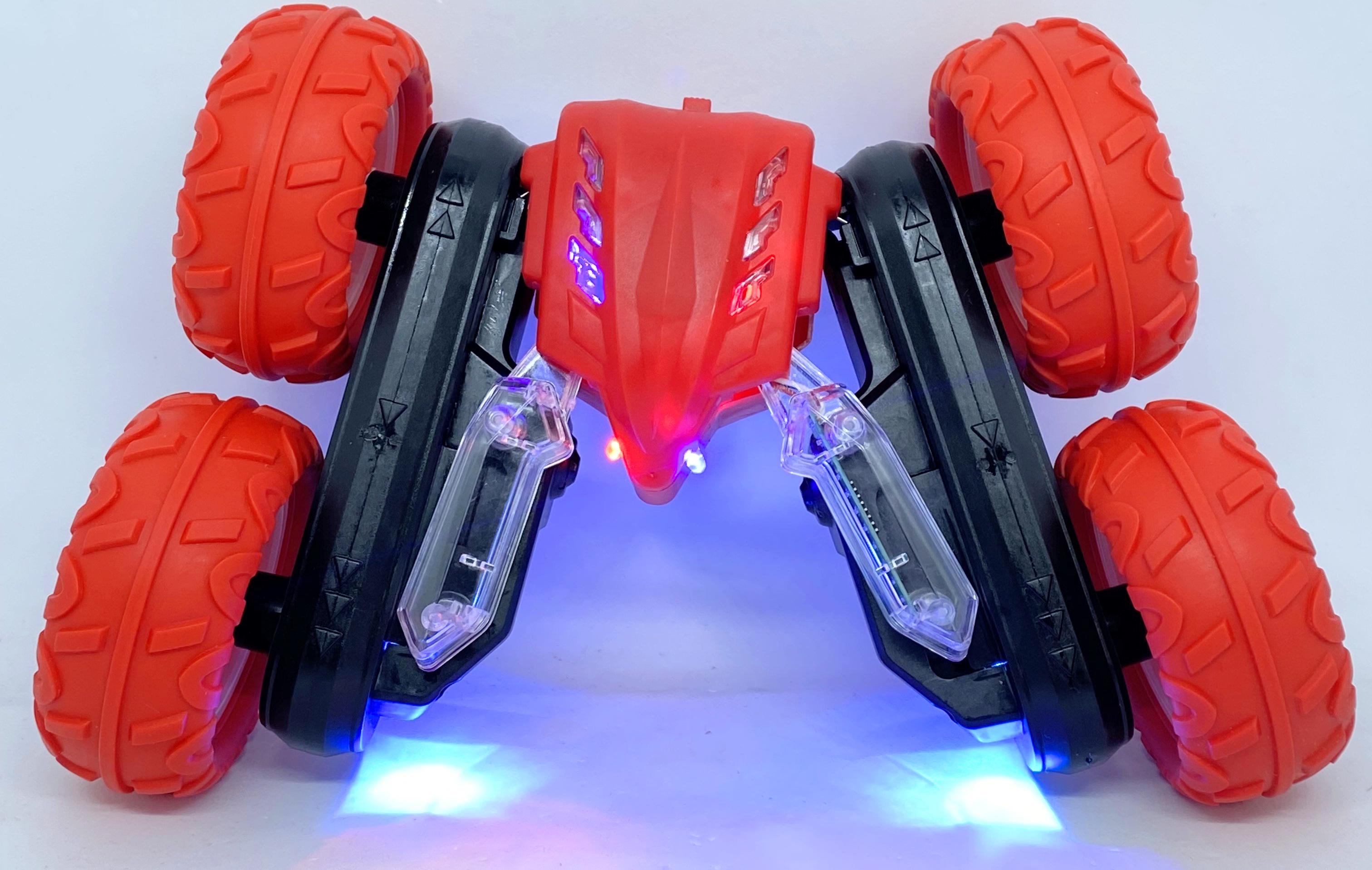 Машинка трюковая радиоуправляемая вездеход-оборотень 360 с пультом управления/с свето- звуковыми эффектами Красный Машинка трюковая радиоуправляемая вездеход-оборотень 360 с пультом управления/с свето- звуковыми эффектами Красный