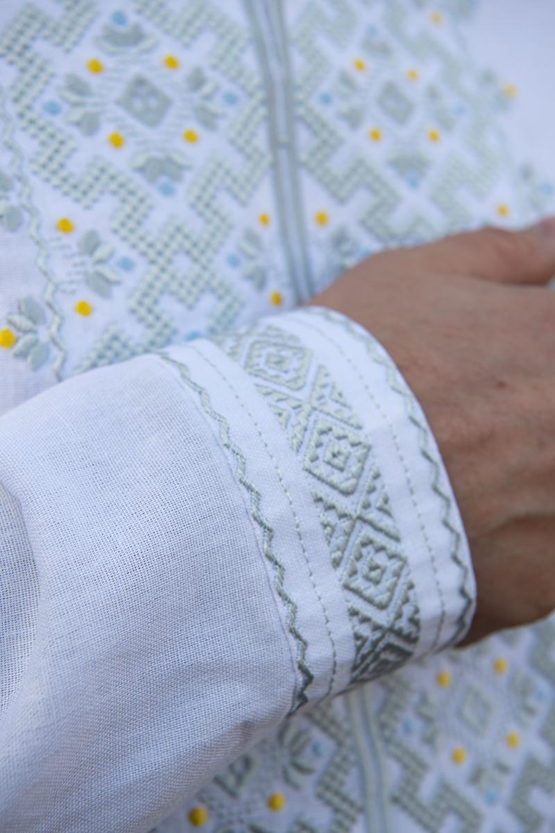 Вышиванка мужская натуральный лен L Белый (2424048016) - фото 6 Вышиванка мужская натуральный лен L Белый (2424048016) - фото 6