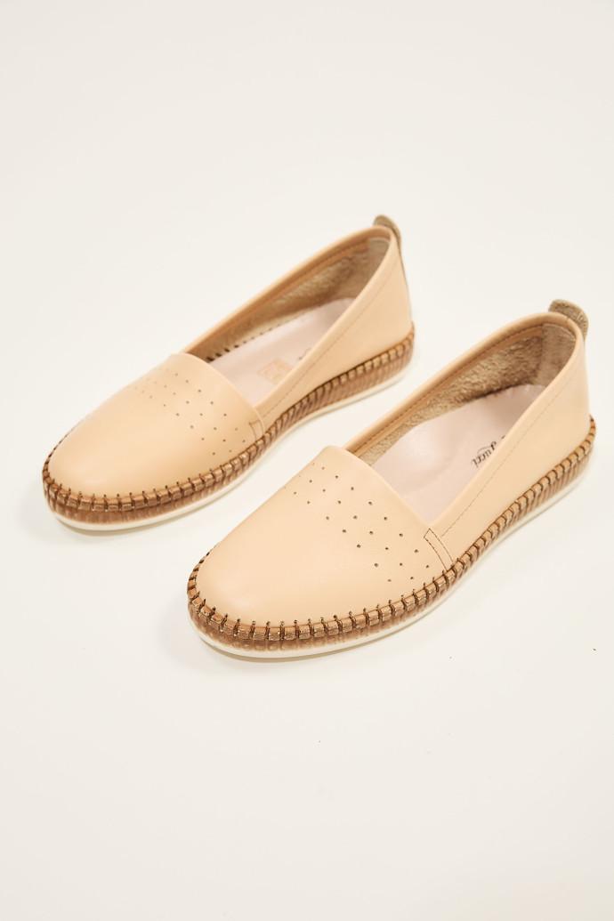 Мокасины женские Anna Lucci кожаные р. 37 Бежевый (186110) - фото 2