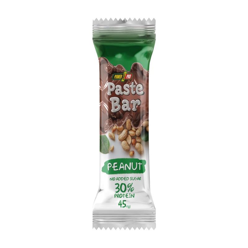 Протеиновый батончик 13 г білка без сахара Power Pro Paste Bar 45 г Арахис