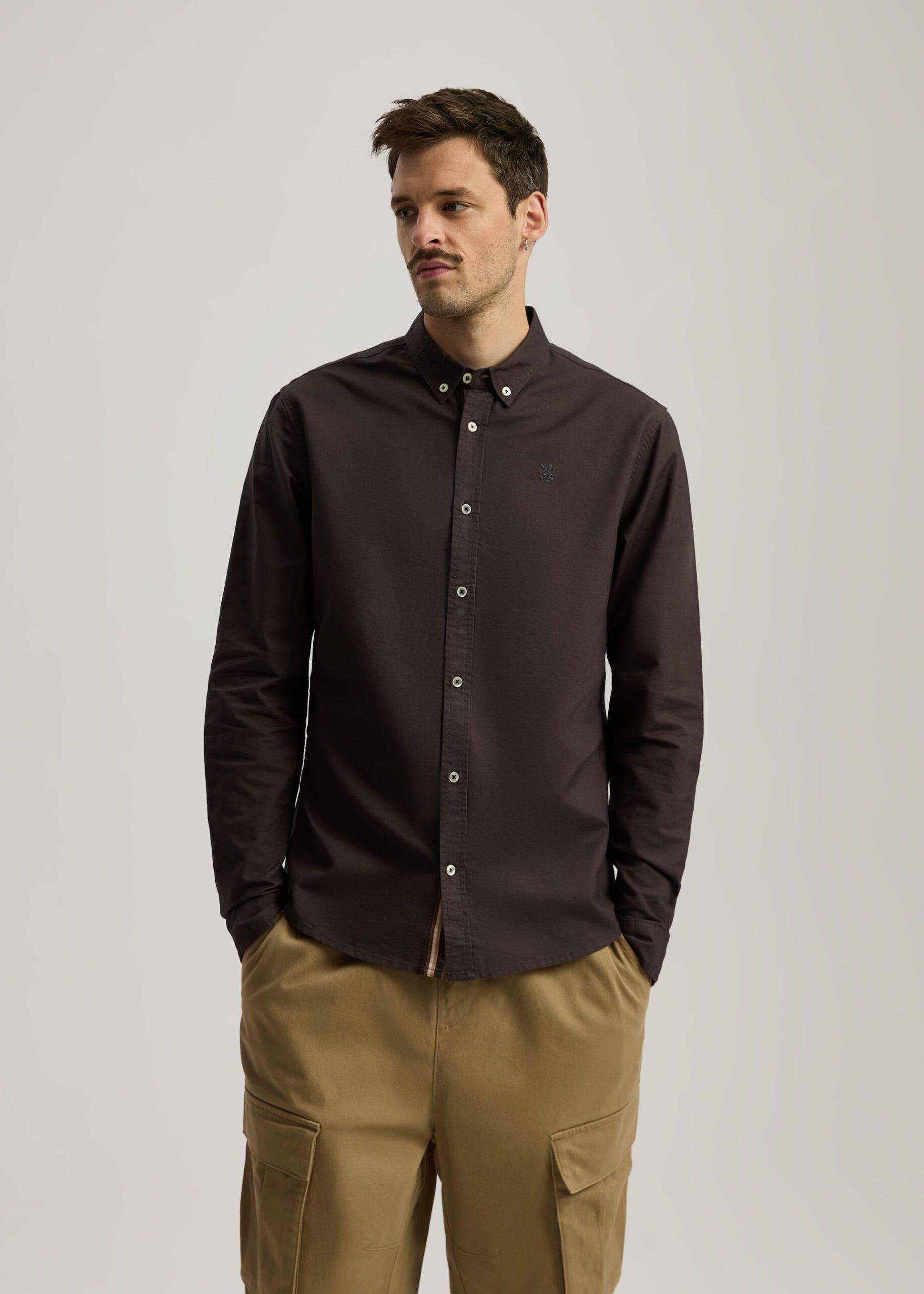 Рубашка приталенная мужская Diverse OXFOOR 255 L Графит (5905384188342)