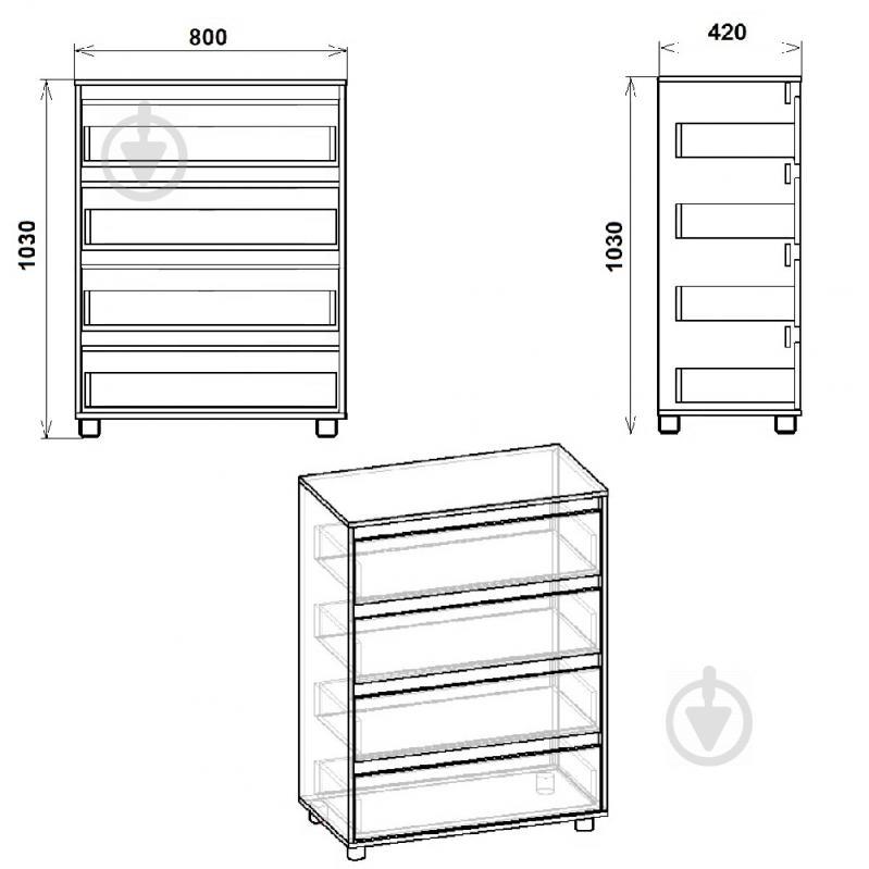 Комод KOMPANIT 4 Дуб - фото 2