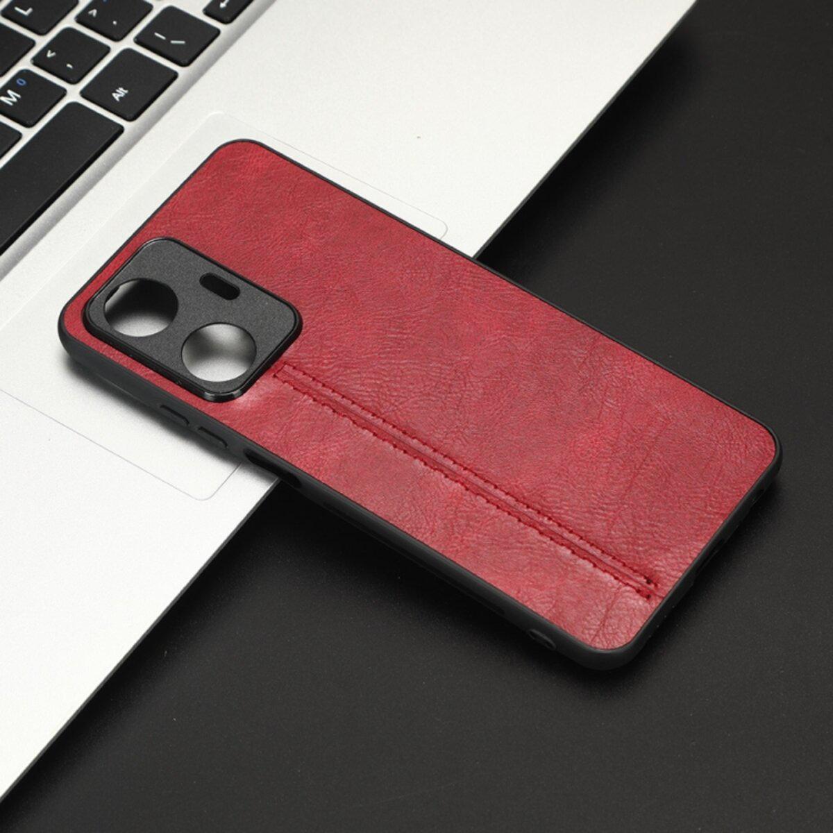 Противоударный чехол для Realme C55 Cosmiс Leather Case Red - фото 6