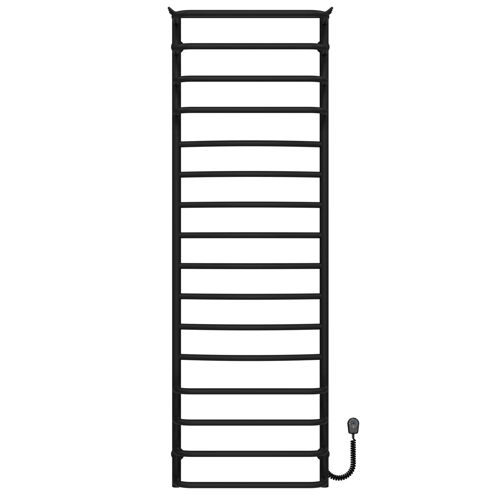 Полотенцесушитель электрический Deffi Юность П16 EF16 нержавеющая сталь 500х1600 мм Черный (C.YU.160.50.16.EBR5)