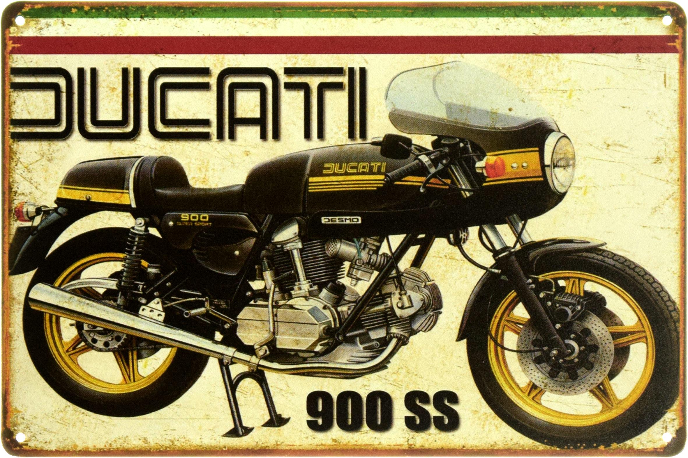 Табличка металлическая "Ducati 900SS" 20x30 см (ms-104085)