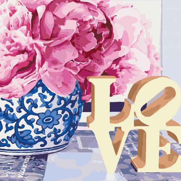 Набор для росписи по номерам Идейка Букеты Love С золотой краской 40х40 см (КНО3030-mt)