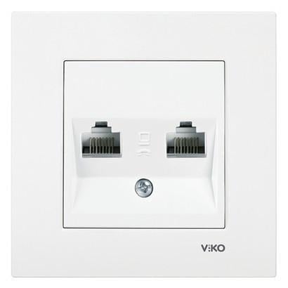 Розетка двойная компьютерная Viko Karre RJ45 Белый (21101-е)