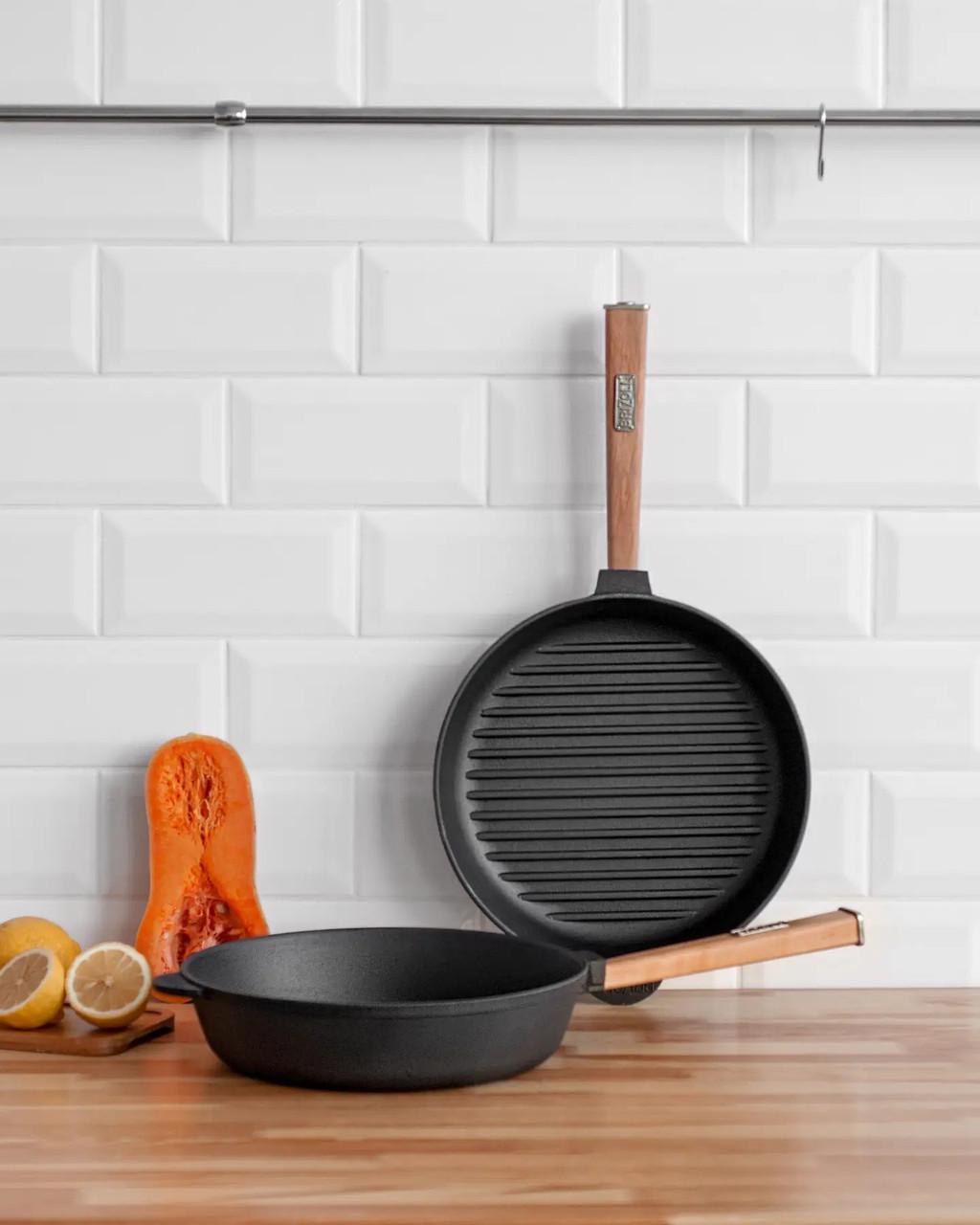 Сковорода-гриль чугунная Brizoll Optima 24 см (O2440G-P) - фото 4 Сковорода-гриль чугунная Brizoll Optima 24 см (O2440G-P) - фото 4