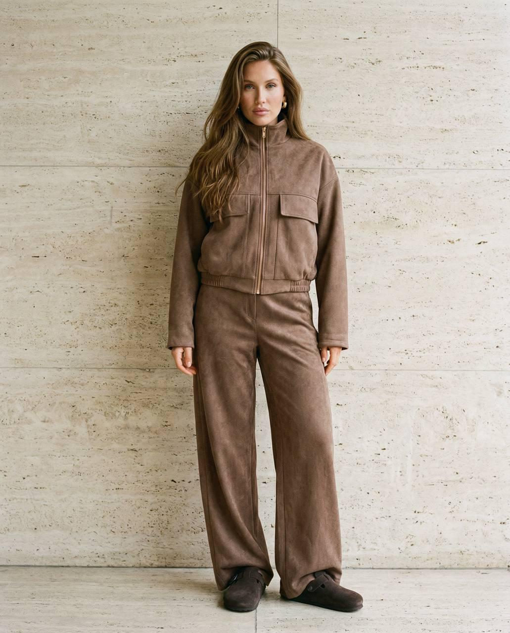 ᐉ Бомбер жіночий замшевий Seventeen XXL-3XL Коричневий • Краща
