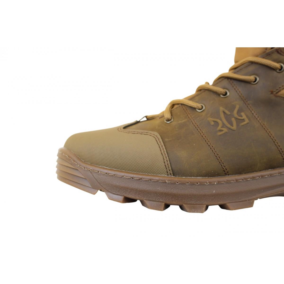 Берцы демисезонные мужские Crossav 17 царапка кожа/крейзы/кордура р. 40 оливковый (Crossav17оD40) - фото 7