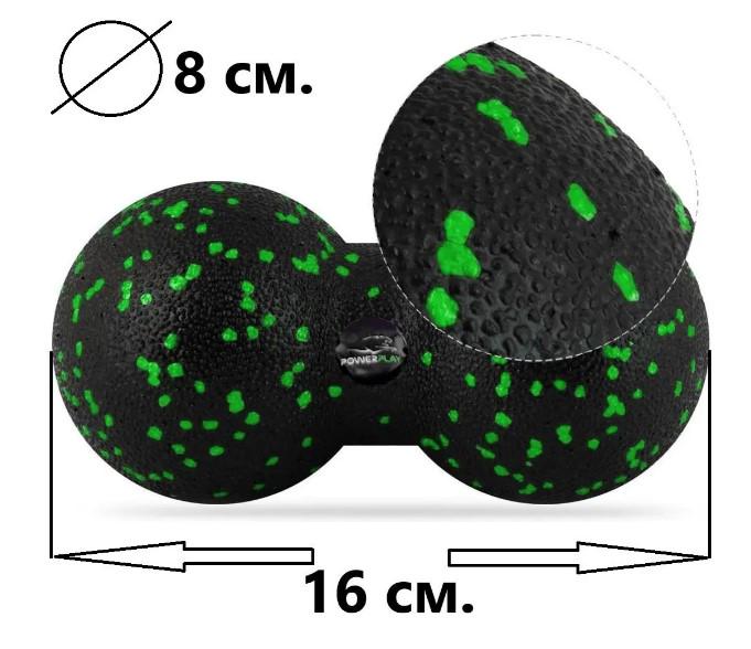 Набор для массажа PowerPlay PP-4095 EPP ролик 45x15 см/2 мяча/резинка 5,5 кг Green (PP_4095_Green) - фото 3