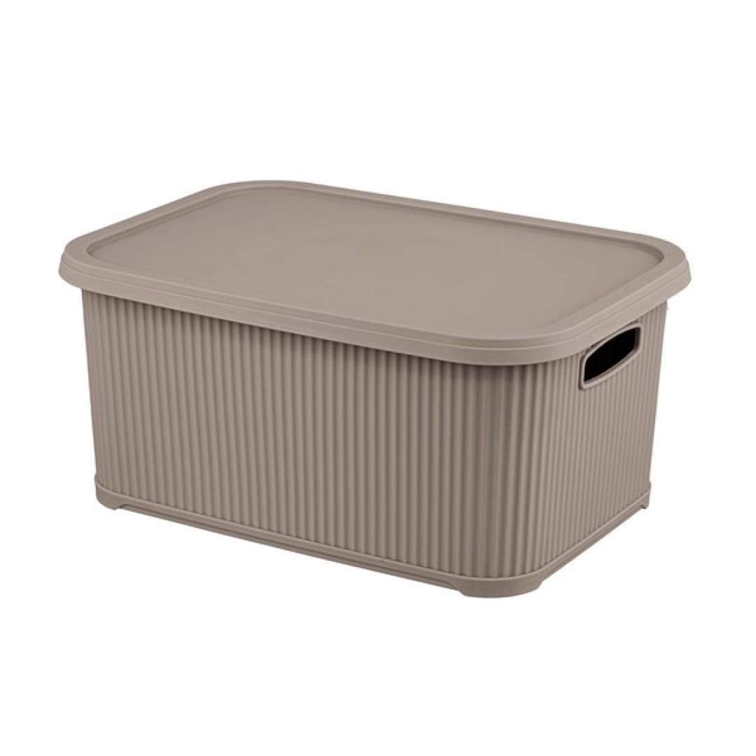 Корзина для мелочей Elif Nostalgia с крышкой 6 л Кофейный с молоком (N374)