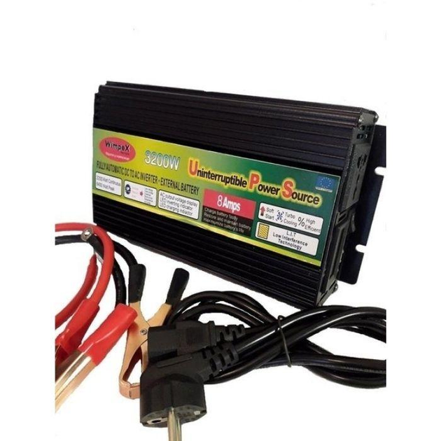 Перетворювач струму Wimpex 12 V/220 V/3200 W 12 шт. - фото 4 Перетворювач струму Wimpex 12 V/220 V/3200 W 12 шт. - фото 4