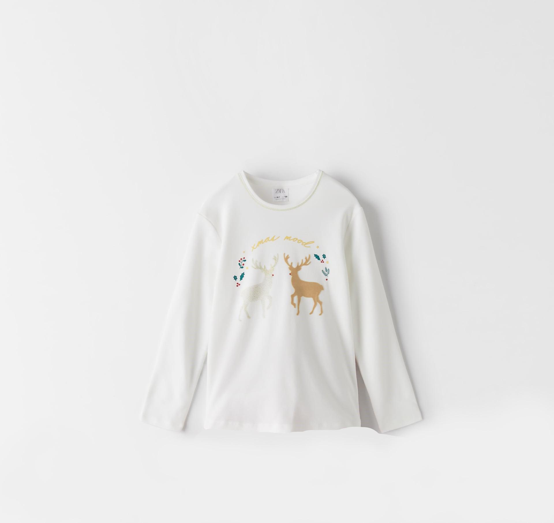 Лонгслив для сна ZARA Принт 164 см Белый (2008748600)