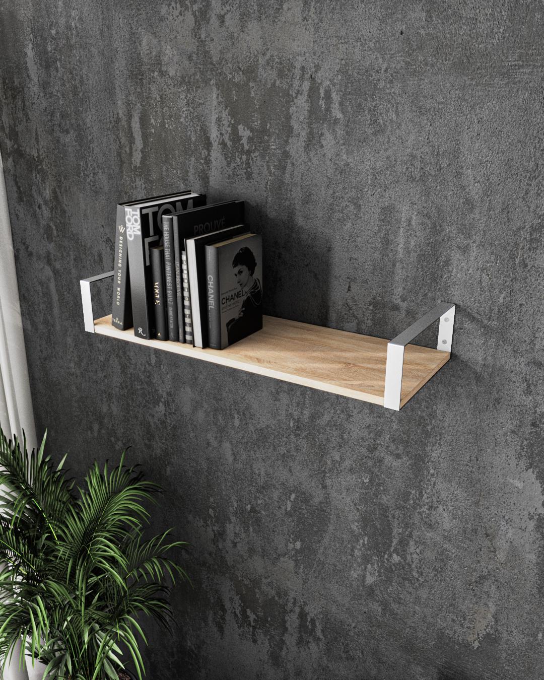 Полка настенная в стиле лофт Moreli XR 28 прямоугольник Дуб Сонома