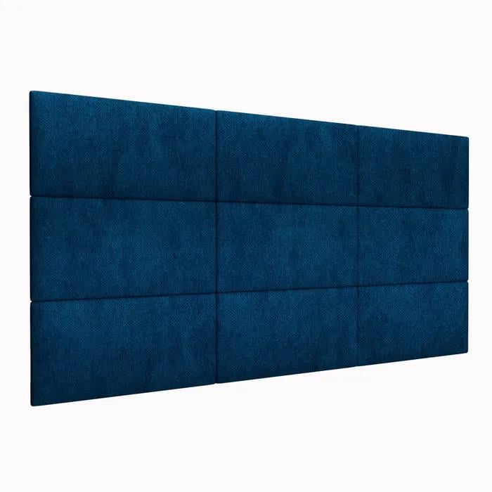 Изголовье модульное мягкое бархатное для кровати из велюра 180x90x4 см Синий (87160/27unk)
