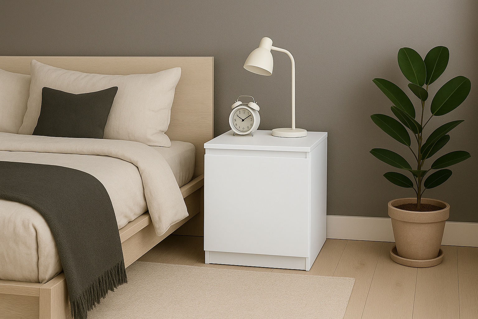 Тумба приліжкова MEBEX 50х40х54,5 см Білий (VS2D500WH) - фото 1