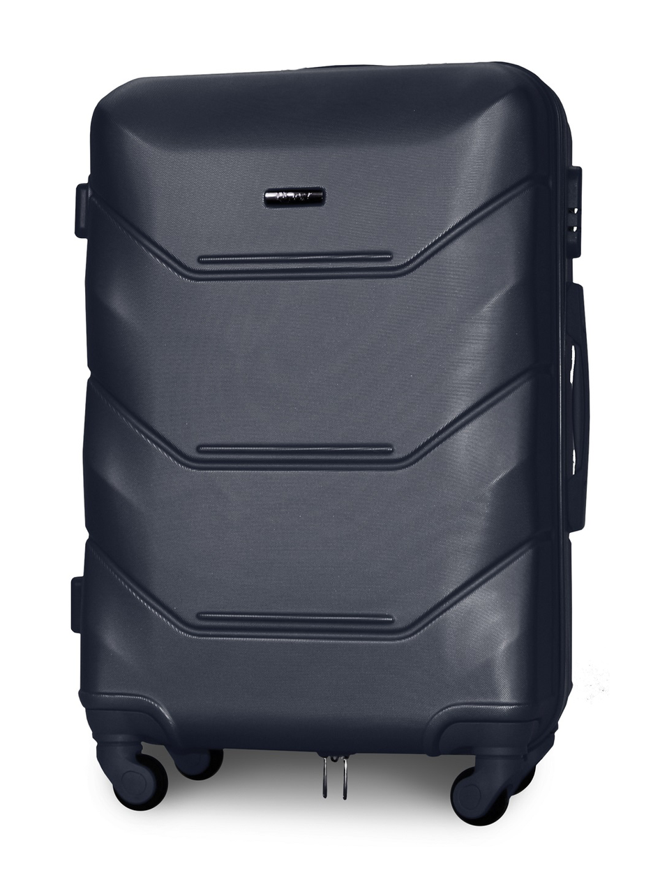 Чемодан пластиковый Fly K147 средний на 4 колесах 67х43х26 см 60 л Темно-синий