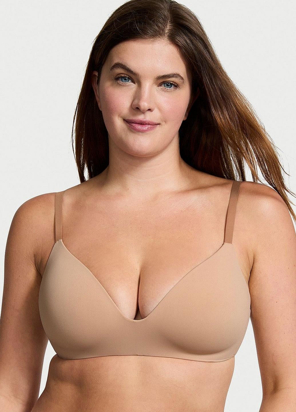 Бюстгальтер без косточек Victoria's Secret T-shirt Lightly Lined Wireless Bra р. 36C Бежевый (0417548SEQ36C)