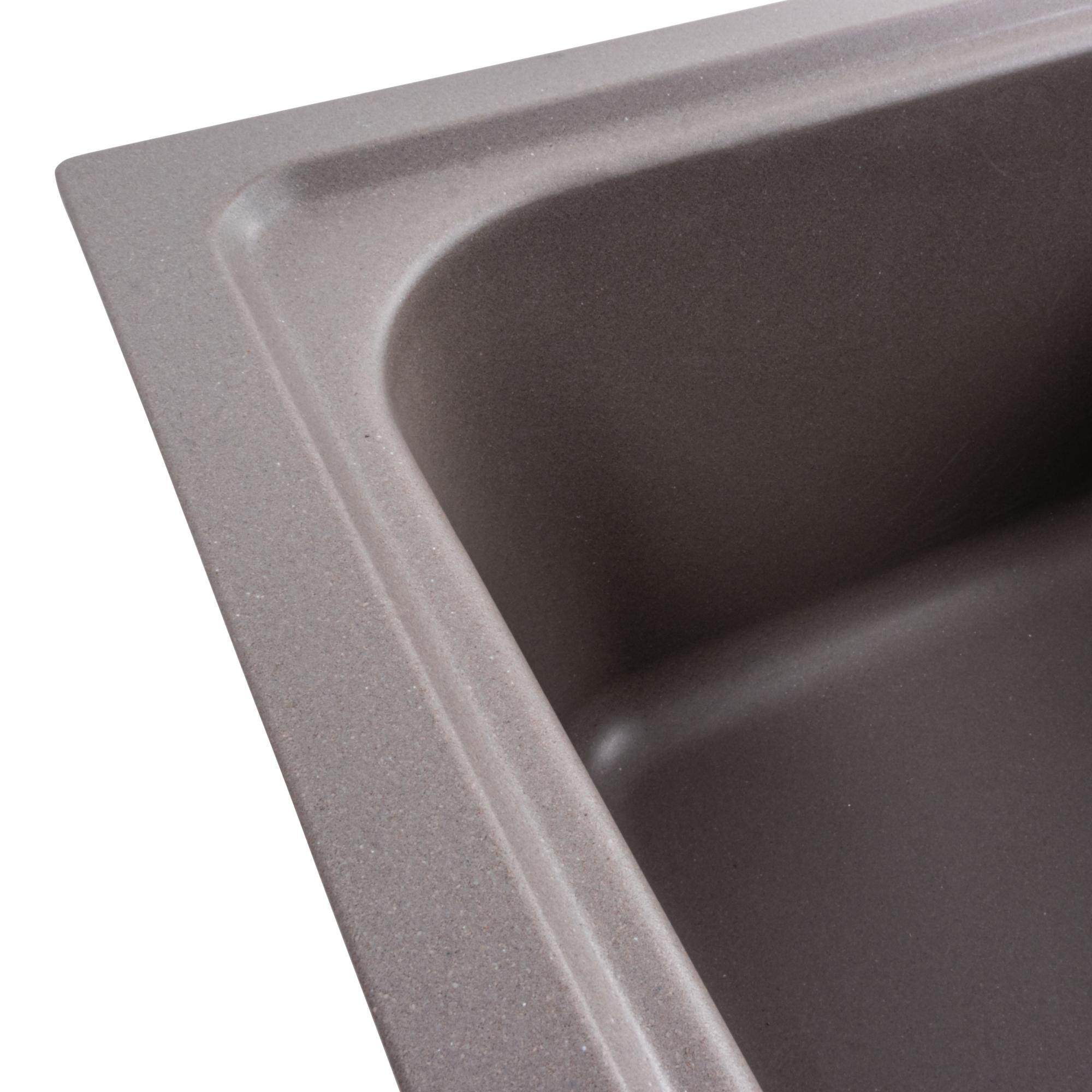 Мойка кухонная Platinum PLS-A40405 две чаши гранитная прямоугольная 785x498 мм Коричневый (25965319) - фото 4