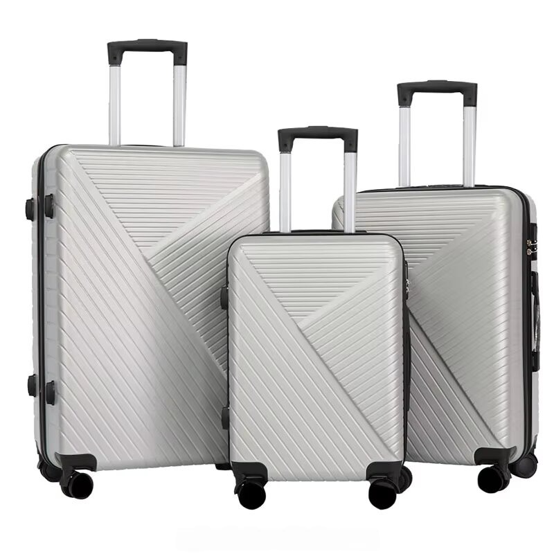 Комплект чемоданов Stenson R33467-BL с выдвижными ручками 20/24/28" 3 шт. Серебряный (26449308)