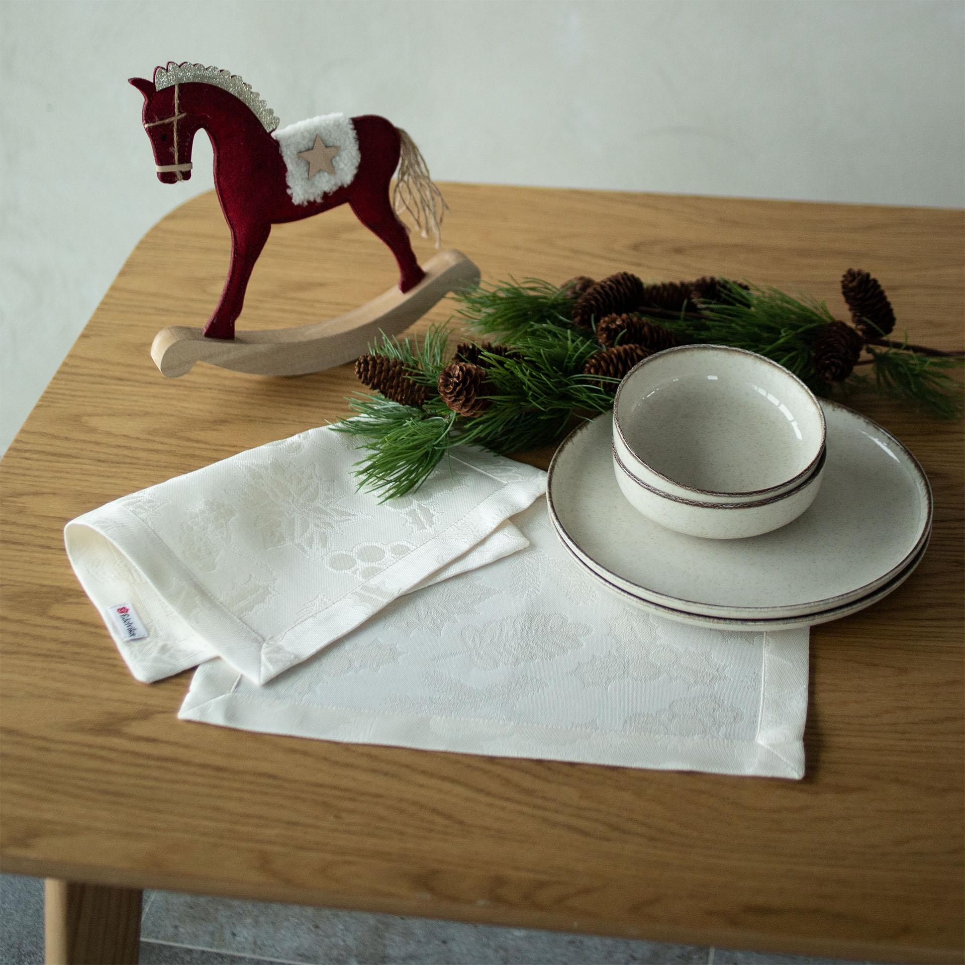 Комплект серветок Едельвіка Різдво 2 шт. Молочний (338-24/00)