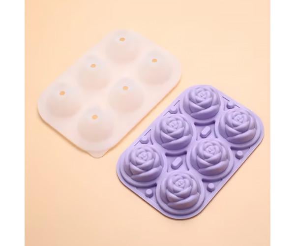 Форма для льда Роза силиконовая Фиолетовая (1259) - фото 1