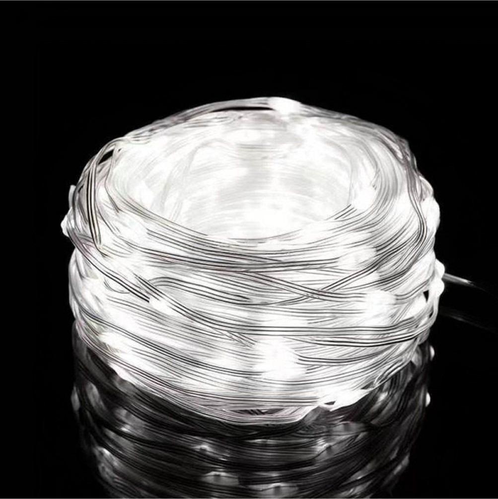 Гирлянда светодиодная нить Роса Люкс с пультом от USB и сети 220V 100 LED 8 режимов IP65 10 м Белый - фото 7 Гирлянда светодиодная нить Роса Люкс с пультом от USB и сети 220V 100 LED 8 режимов IP65 10 м Белый - фото 7