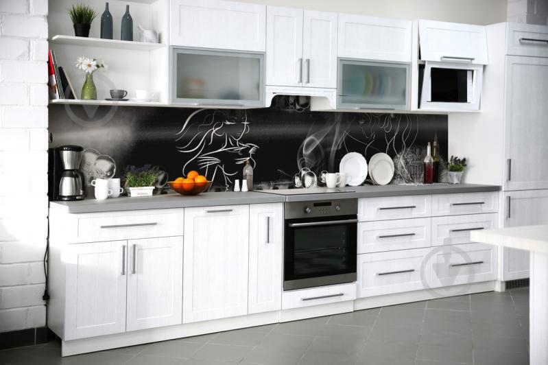 Скинали на кухню Zatarga «Силуэт Девушки» 600х3000 мм виниловая 3Д наклейка кухонный фартук самоклеящаяся Z180680/2